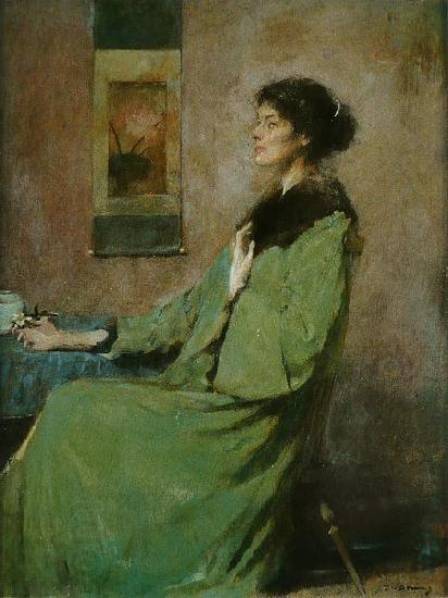 Thomas Dewing Portrait of a Lady Holding a Rose China oil painting art
